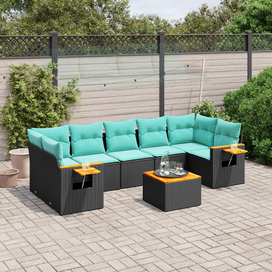 8-Delige Loungeset Met Kussens Poly Rattan