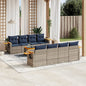 9-Delige Loungeset Met Kussens Poly Rattan