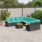 9-Delige Loungeset Met Kussens Poly Rattan
