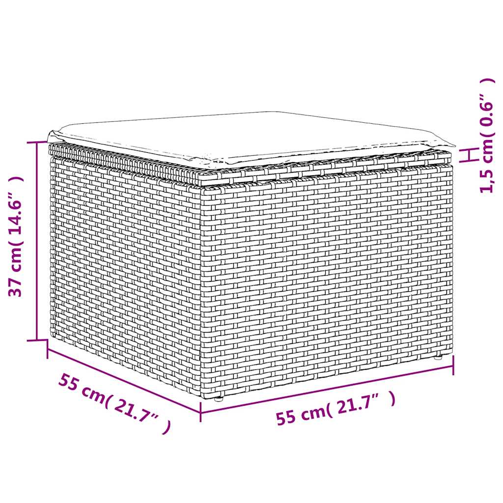6-Delige Loungeset Met Kussens Poly Rattan