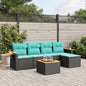 6-Delige Loungeset Met Kussens Poly Rattan