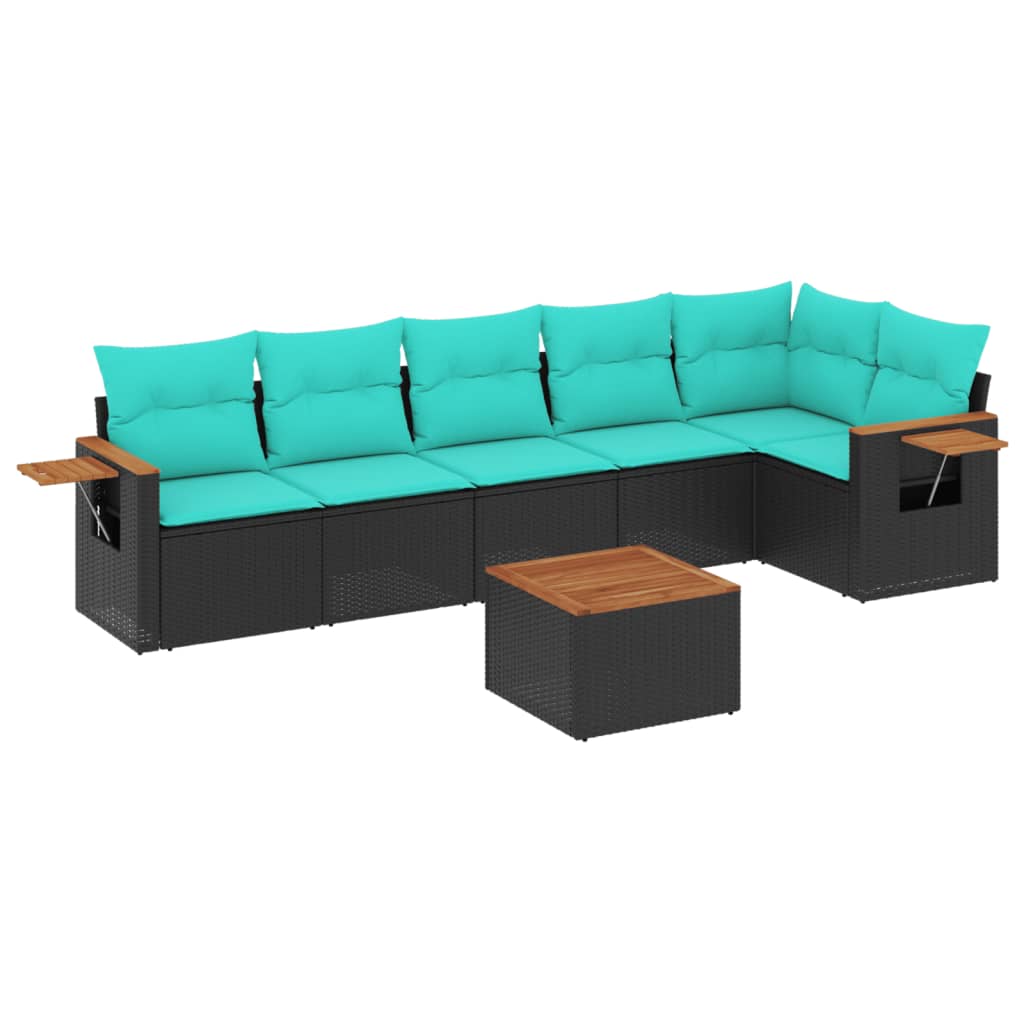 7-Delige Loungeset Met Kussens Poly Rattan
