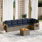 7-Delige Loungeset Met Kussens Poly Rattan