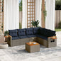 7-Delige Loungeset Met Kussens Poly Rattan