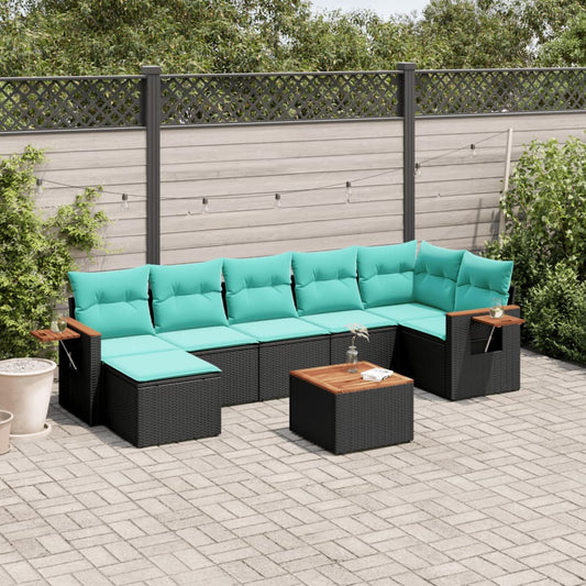 8-Delige Loungeset Met Kussens Poly Rattan