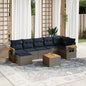 8-Delige Loungeset Met Kussens Poly Rattan