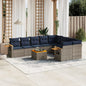 10-Delige Loungeset Met Kussens Poly Rattan