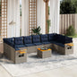 1 Loungeset Met Kussens Poly Rattan