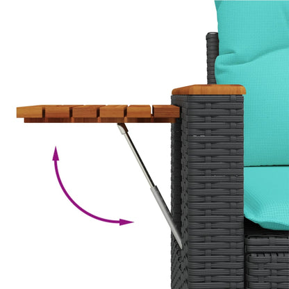 1 Loungeset Met Kussens Poly Rattan