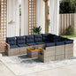 1 Loungeset Met Kussens Poly Rattan