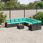 1 Loungeset Met Kussens Poly Rattan