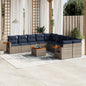 1 Loungeset Met Kussens Poly Rattan