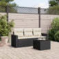 4-Delige Loungeset Met Kussens Poly Rattan