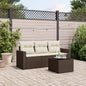 4-Delige Loungeset Met Kussens Poly Rattan