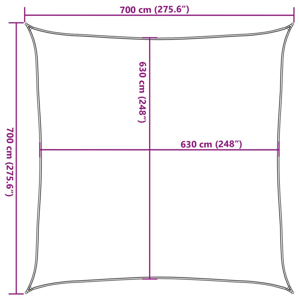 Zonnezeil 160 G/M² Vierkant Hdpe Lichtgrijs