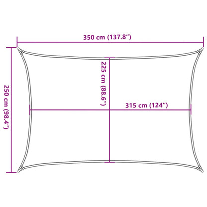 Zonnezeil 160 G/M² Rechthoekig 2,5X3,5 M Hdpe Lichtgrijs