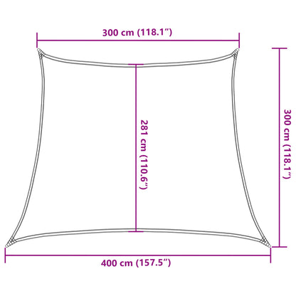 Zonnezeil 160 G/M² Trapezium Hdpe Lichtgrijs