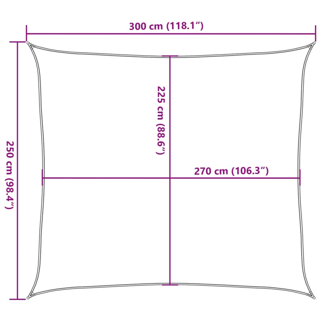 Zonnezeil 160 G/M² Rechthoekig 2,5X3 M Hdpe Kleurig Zand