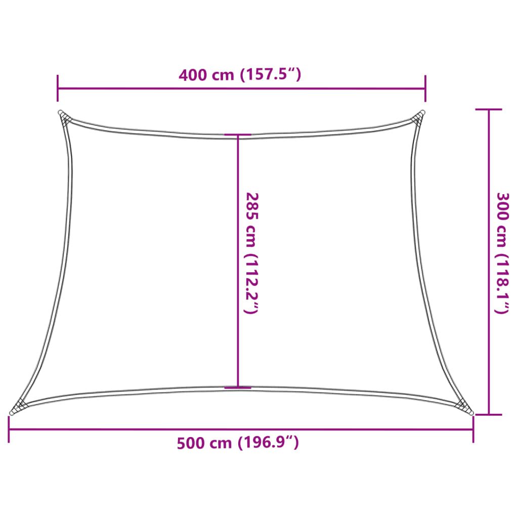 Zonnezeil Trapezium 160 G/M² Hdpe Lichtgrijs Zand