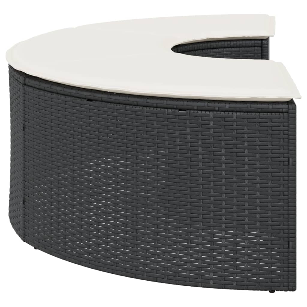 Voetensteun Met Kussen Poly Rattan