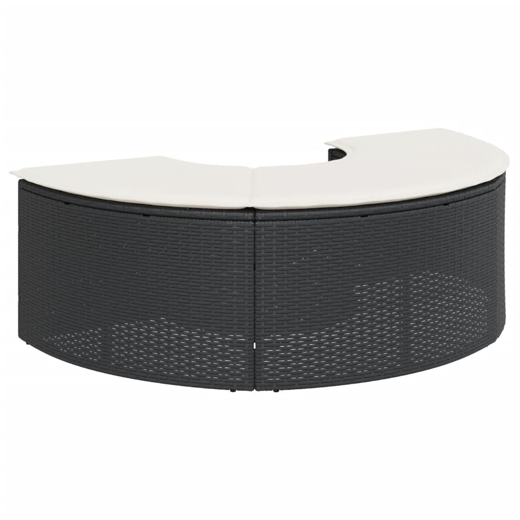 Voetensteun Met Kussen Poly Rattan
