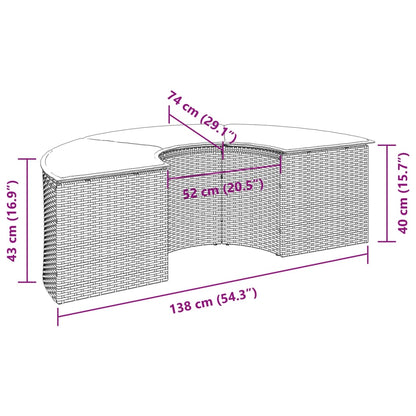 Voetensteun Met Kussen Poly Rattan