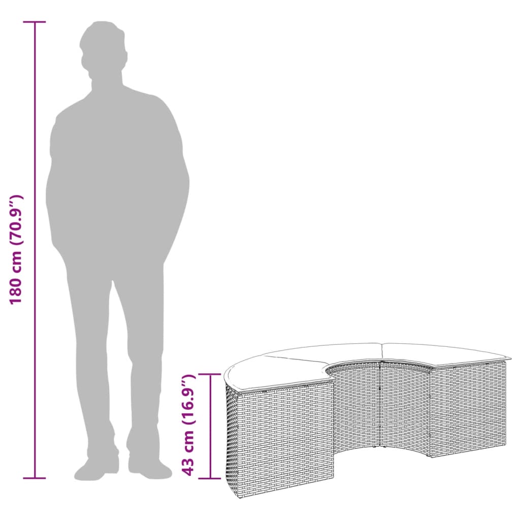 Voetensteun Met Kussen Poly Rattan