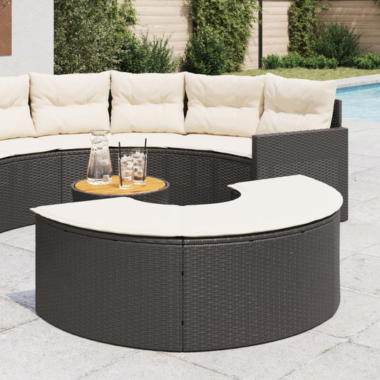 Voetensteun Met Kussen Poly Rattan