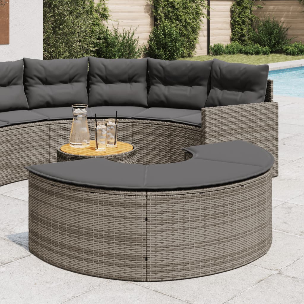 Voetensteun Met Kussen Poly Rattan
