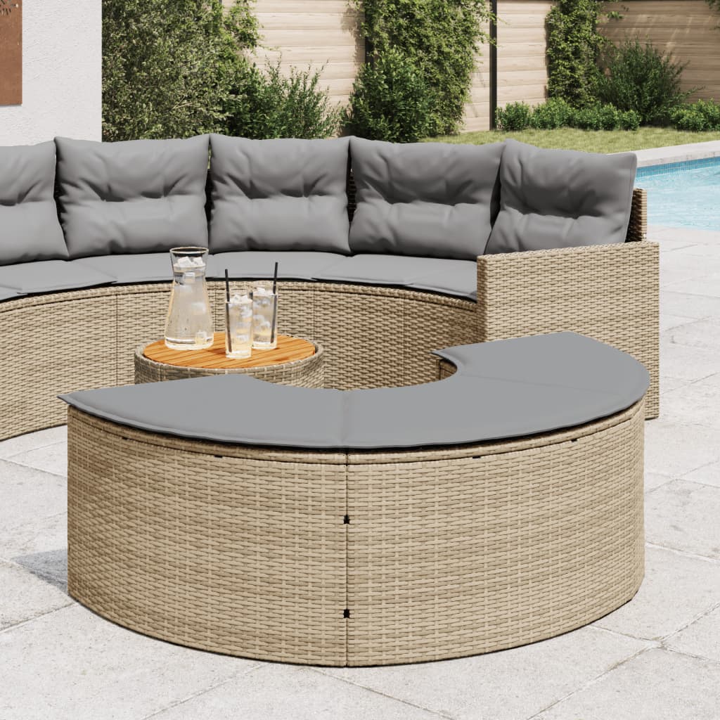 Voetensteun Met Kussen Poly Rattan
