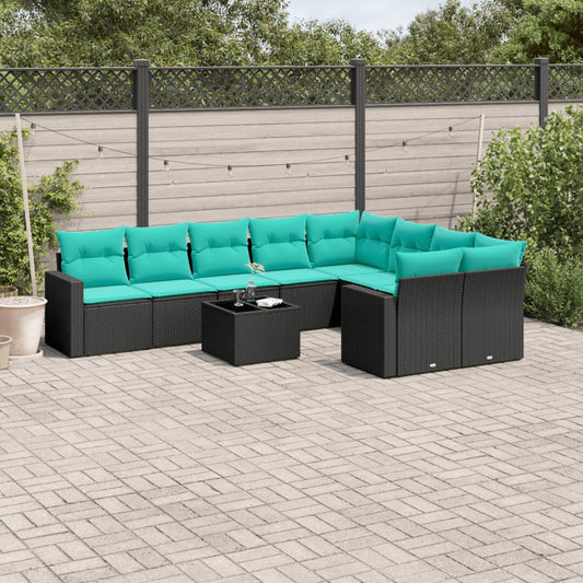 10-Delige Loungeset Met Kussens Poly Rattan