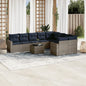 10-Delige Loungeset Met Kussens Poly Rattan