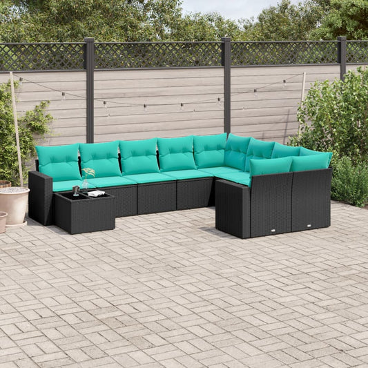 10-Delige Loungeset Met Kussens Poly Rattan