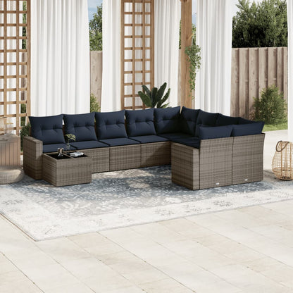 10-Delige Loungeset Met Kussens Poly Rattan