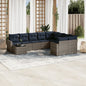 10-Delige Loungeset Met Kussens Poly Rattan