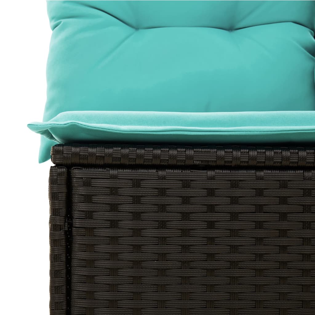 1 Loungeset Met Kussens Poly Rattan