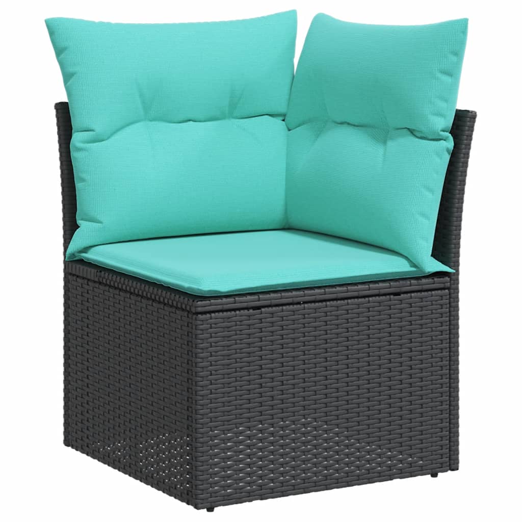 1 Loungeset Met Kussens Poly Rattan