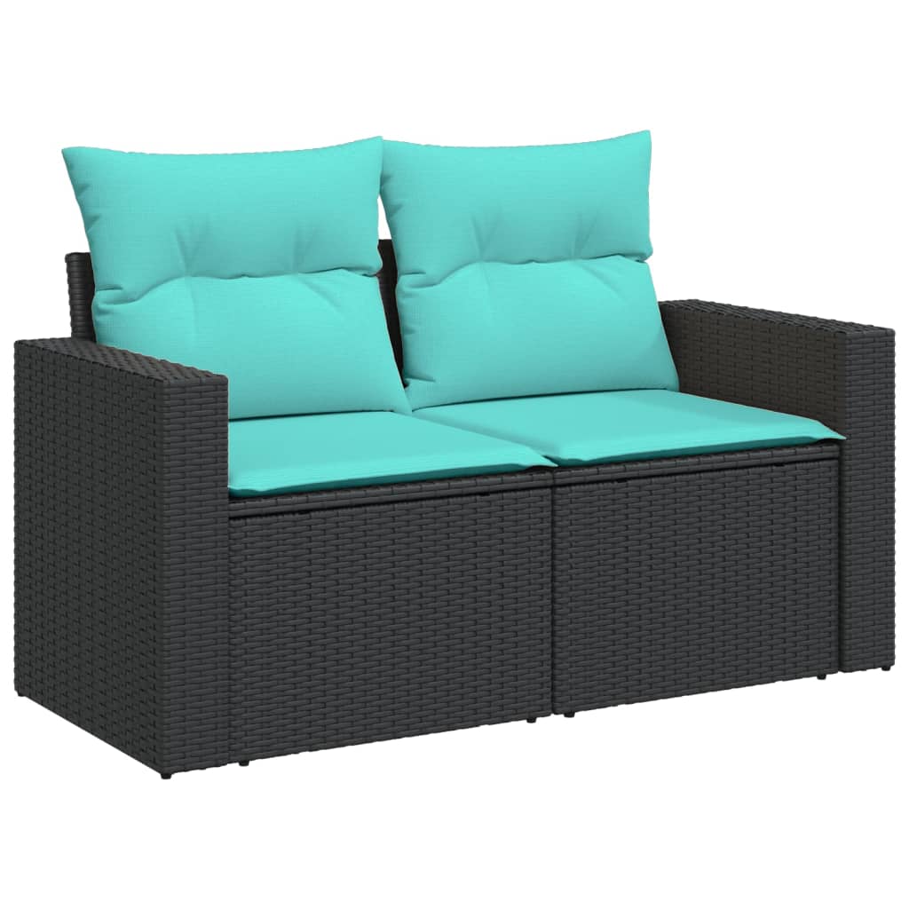 1 Loungeset Met Kussens Poly Rattan