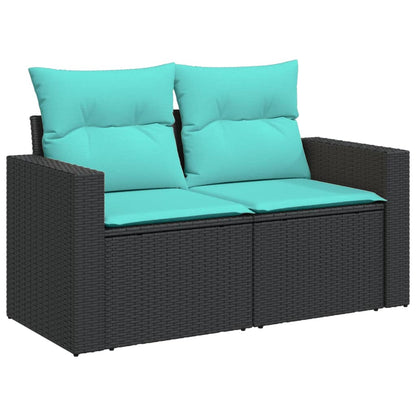 1 Loungeset Met Kussens Poly Rattan