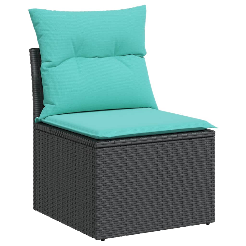 1 Loungeset Met Kussens Poly Rattan