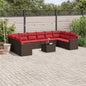 1 Loungeset Met Kussens Poly Rattan