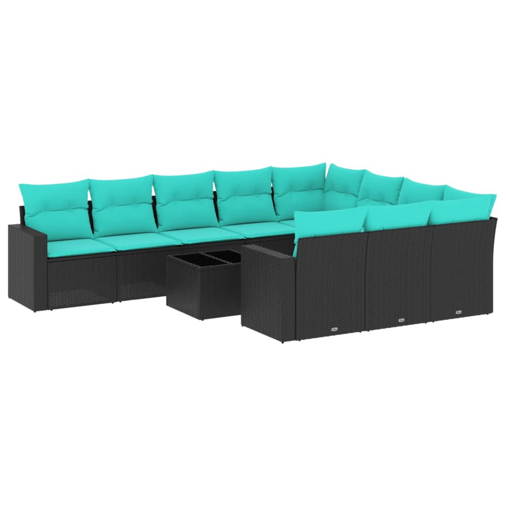 1 Loungeset Met Kussens Poly Rattan