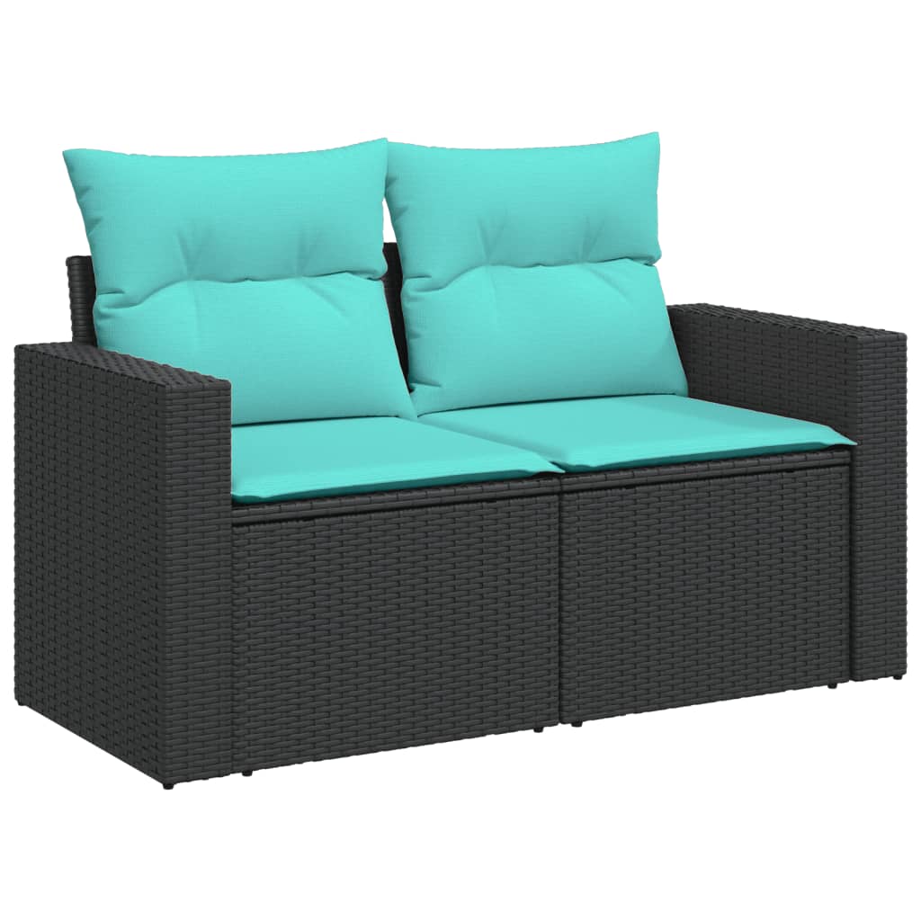 1 Loungeset Met Kussens Poly Rattan