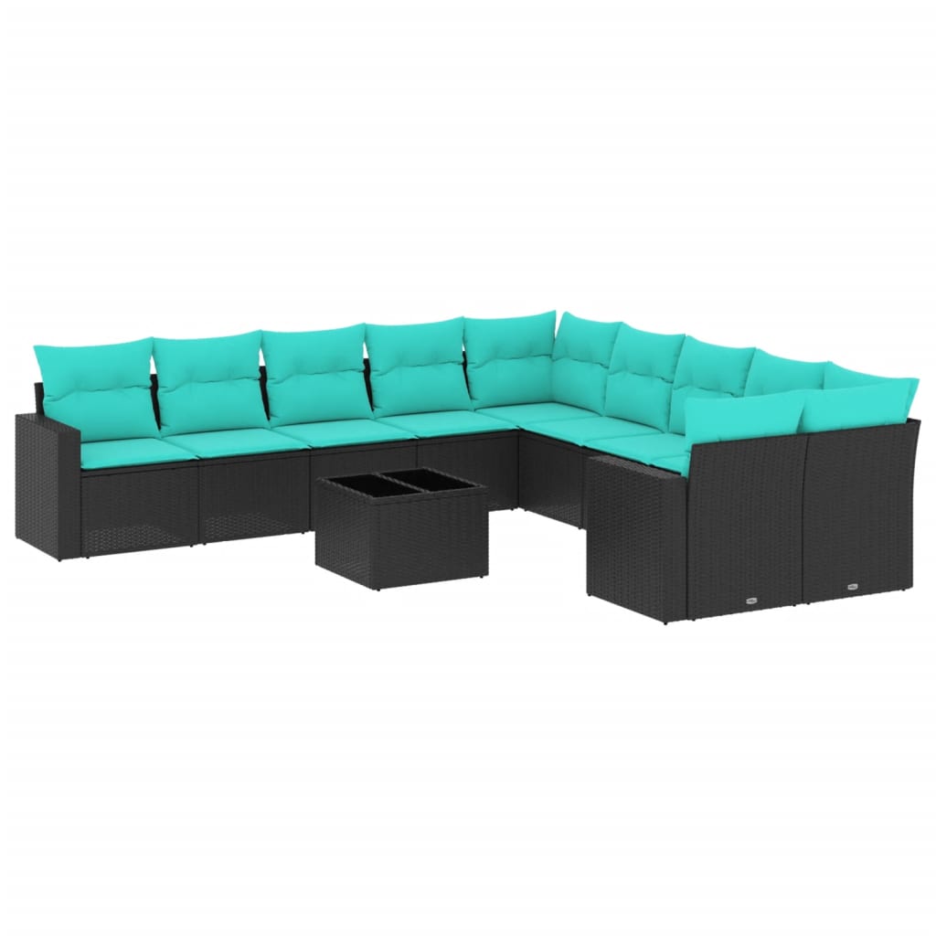 1 Loungeset Met Kussens Poly Rattan