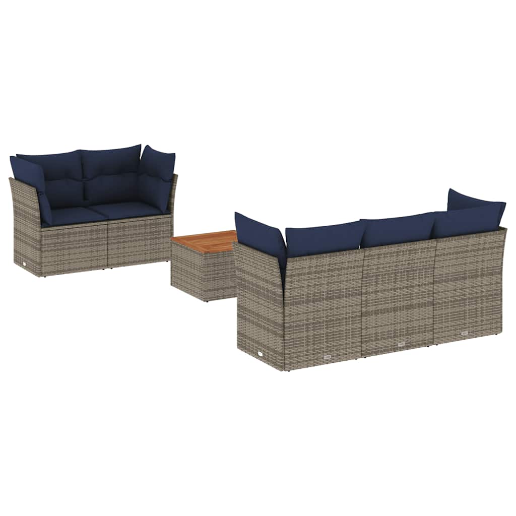 6-Delige Loungeset Met Kussens Poly Rattan