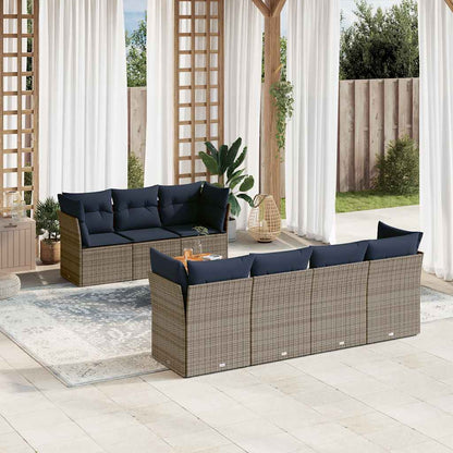 8-Delige Loungeset Met Kussens Poly Rattan