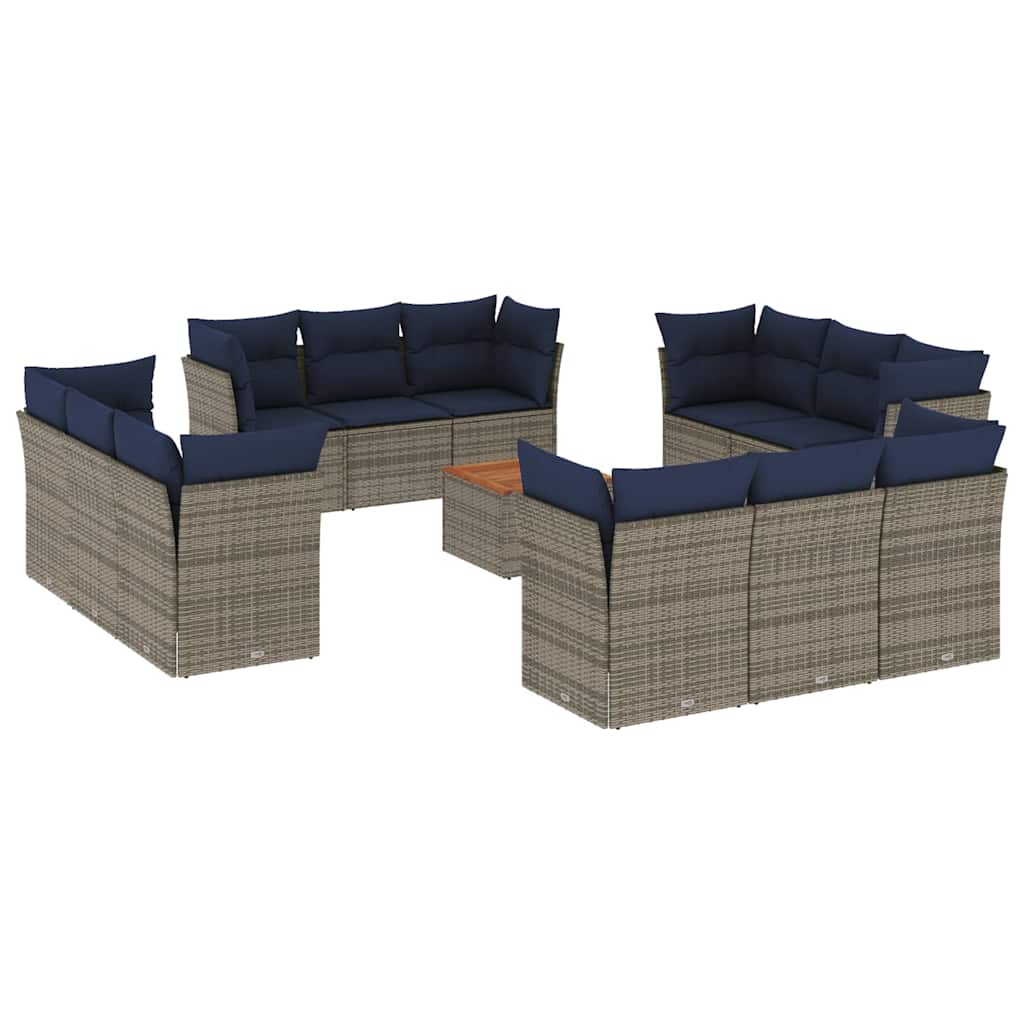 13-Delige Loungeset Met Kussens Poly Rattan