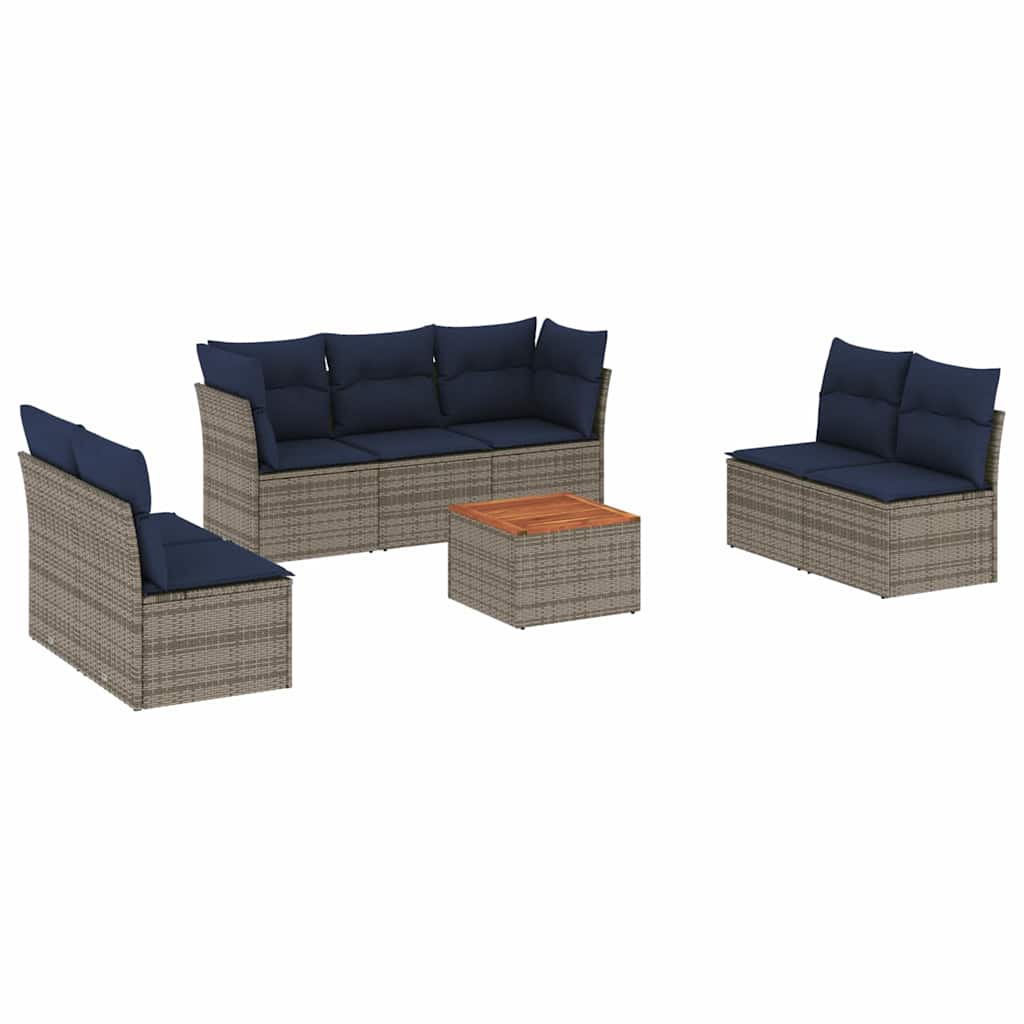 8-Delige Loungeset Met Kussens Poly Rattan