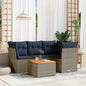 5-Delige Loungeset Met Kussens Poly Rattan