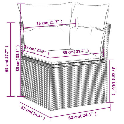 6-Delige Loungeset Met Kussens Poly Rattan